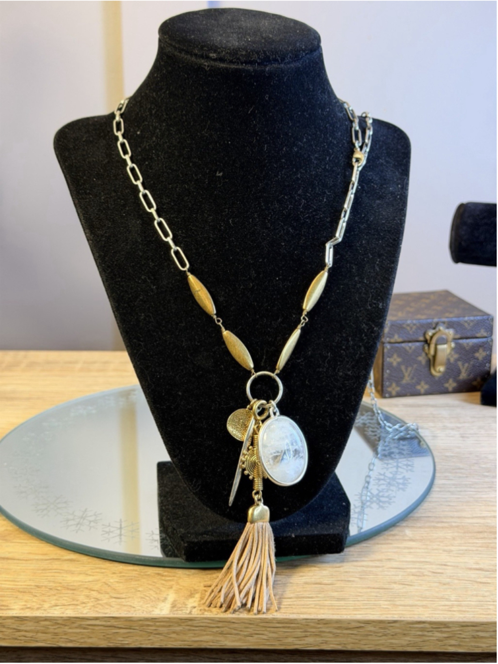 Stella & Dot Victoria Necklace Chain Mixed Metals Silver Gold